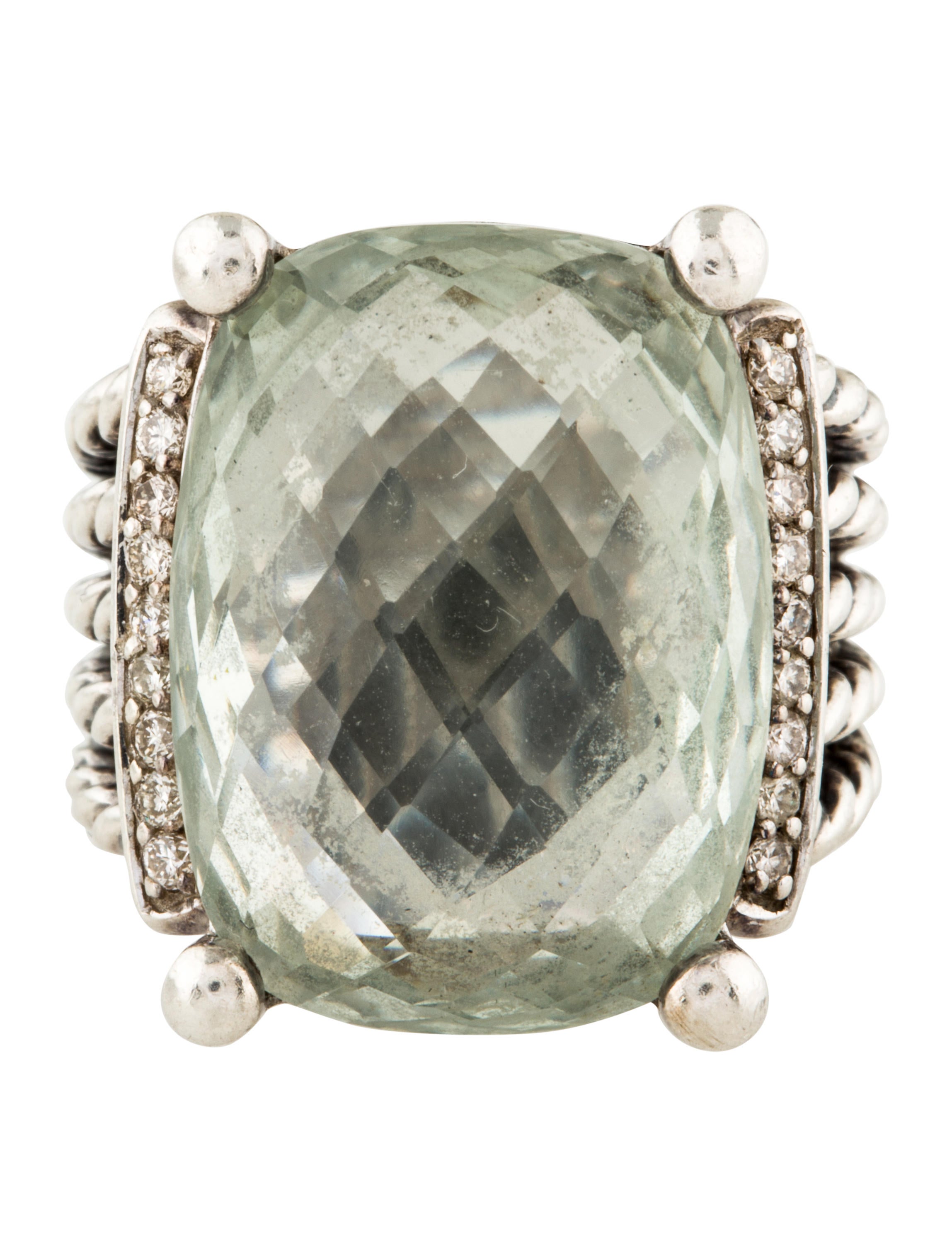 David Yurman Prasiolite & Diamond Wheaton Cocktail Ring Rings