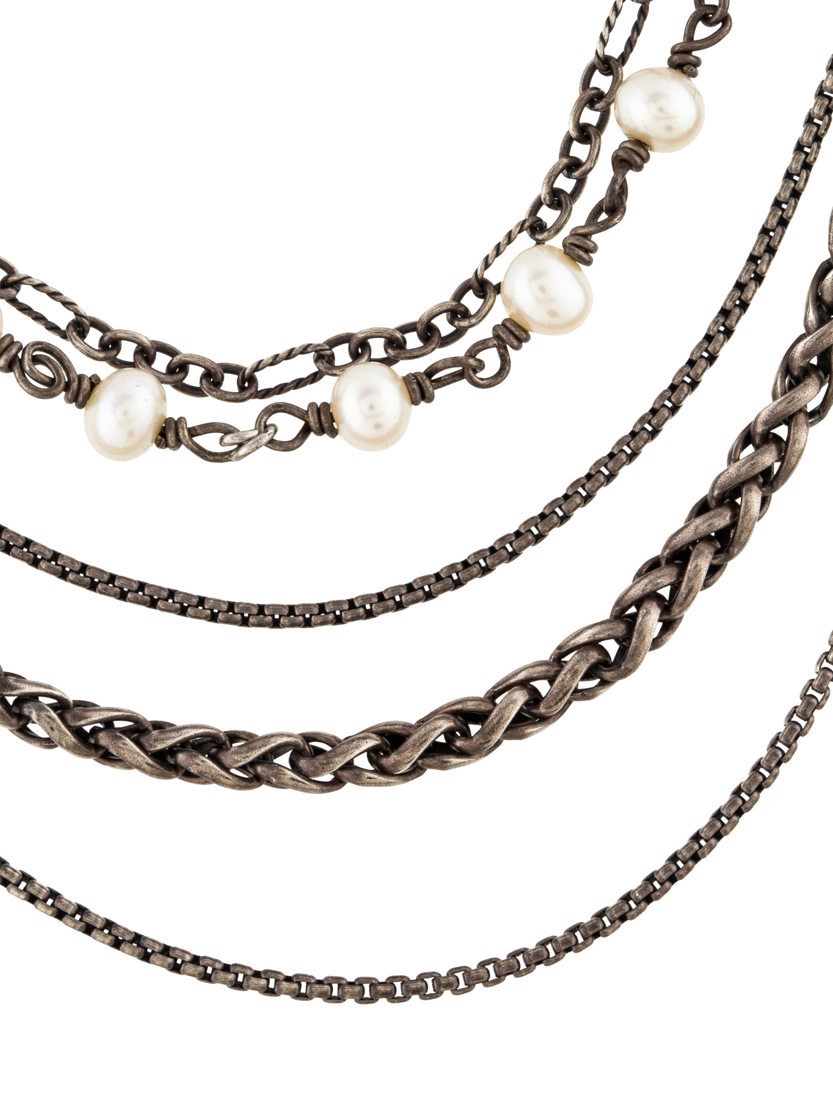 David Yurman Pearl Multi Strand Necklace Necklaces DVY39388 The