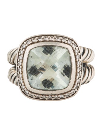 David Yurman Prasiolite & Diamond Albion Ring