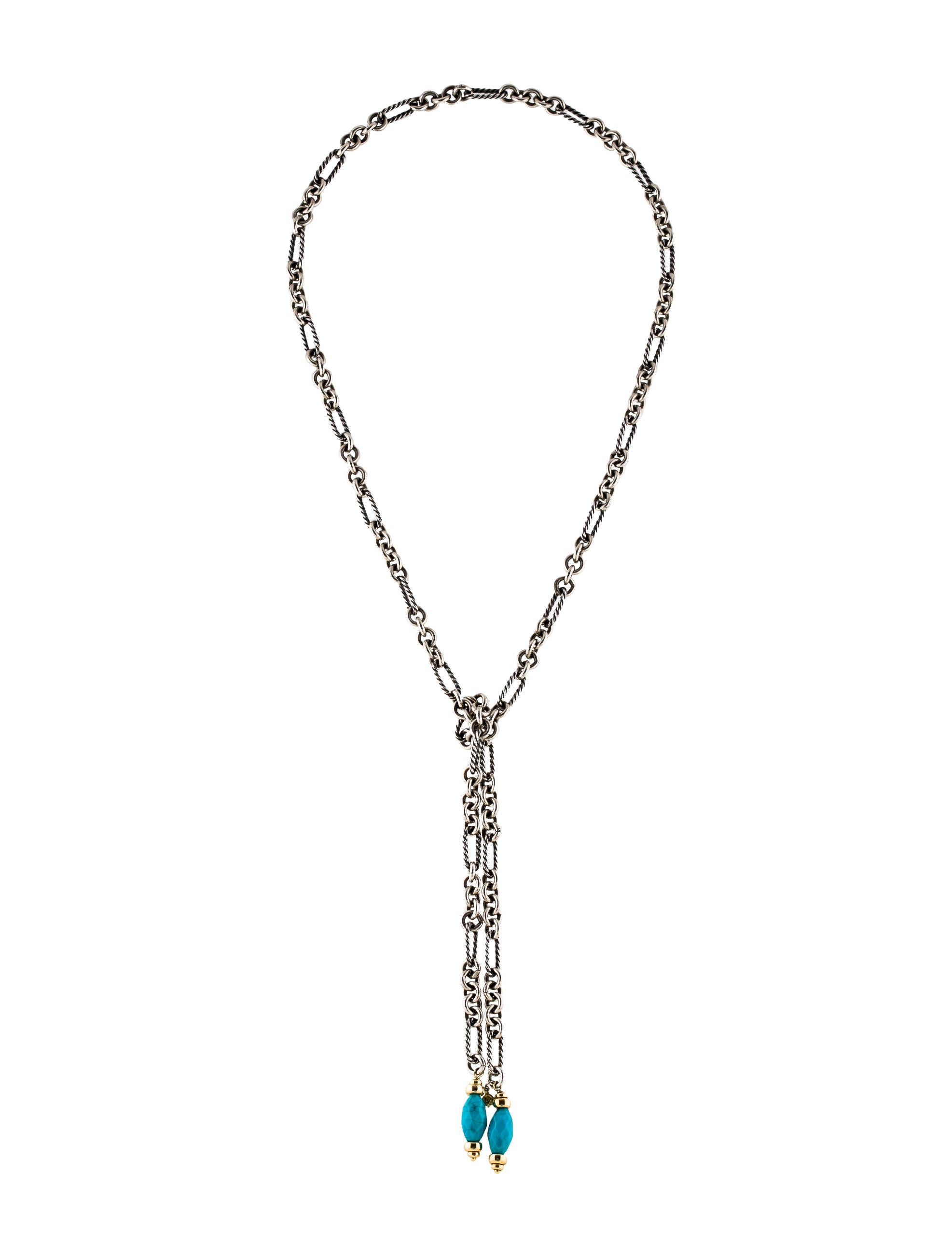 David Yurman Turquoise Lariat Necklace