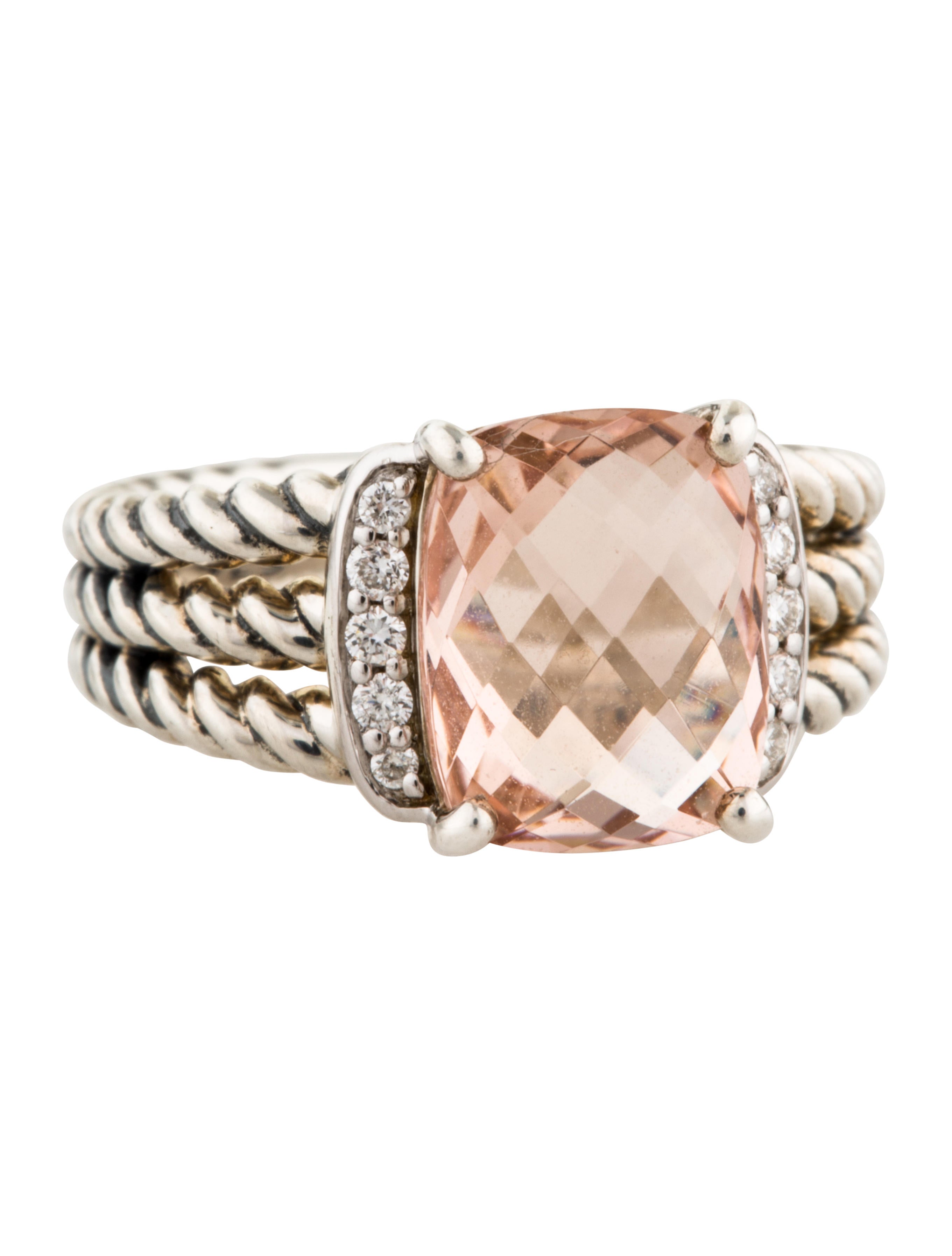David Yurman Morganite & Diamond Petite Wheaton Ring
