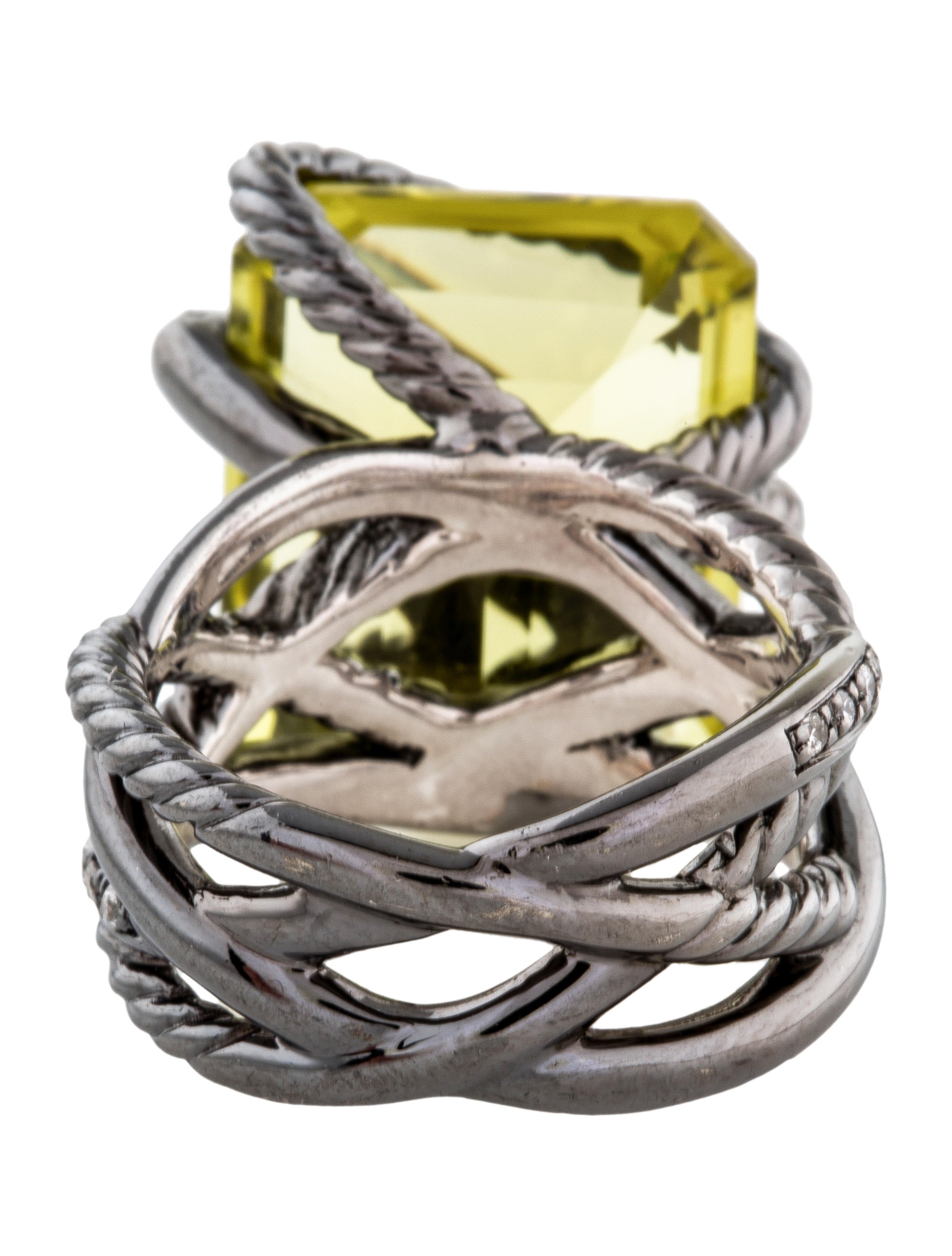 David Yurman Diamond & Quartz Cable Wrap Ring Rings DVY40579 The
