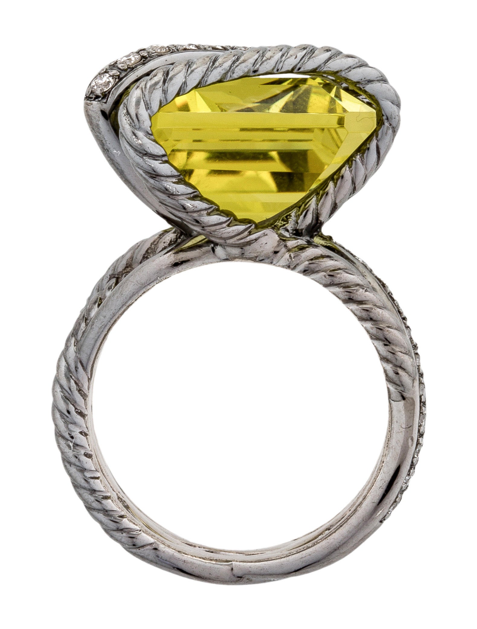 David Yurman Diamond & Quartz Cable Wrap Ring Rings DVY40579 The