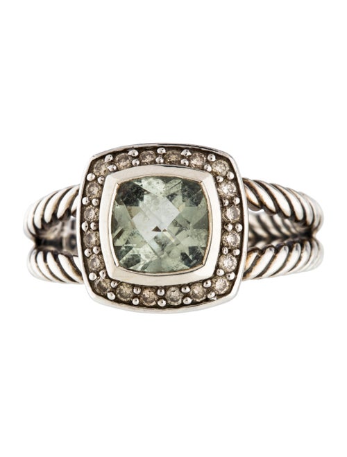 David Yurman Prasiolite & Diamond Petite Albion Ring