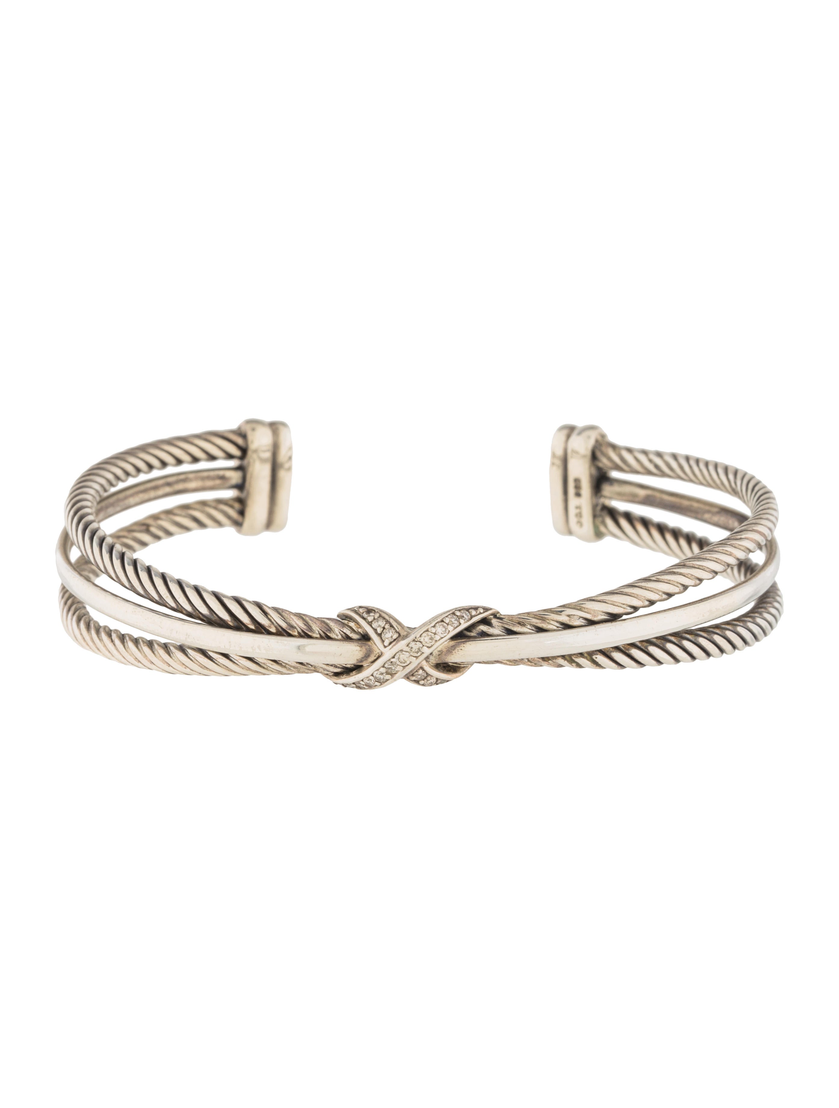 David Yurman Diamond Crossover X Bracelet Bracelets Dvy41713 Diamond Crossover X Bracelet