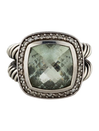 David Yurman Prasiolite & Diamond Albion Ring