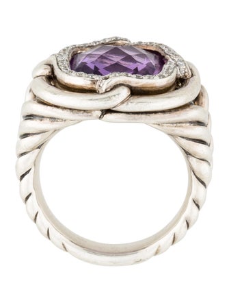 David Yurman Amethyst & Diamond Labyrinth Ring