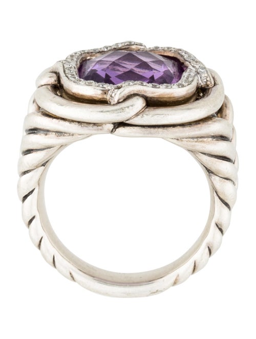 David Yurman Amethyst & Diamond Labyrinth Ring
