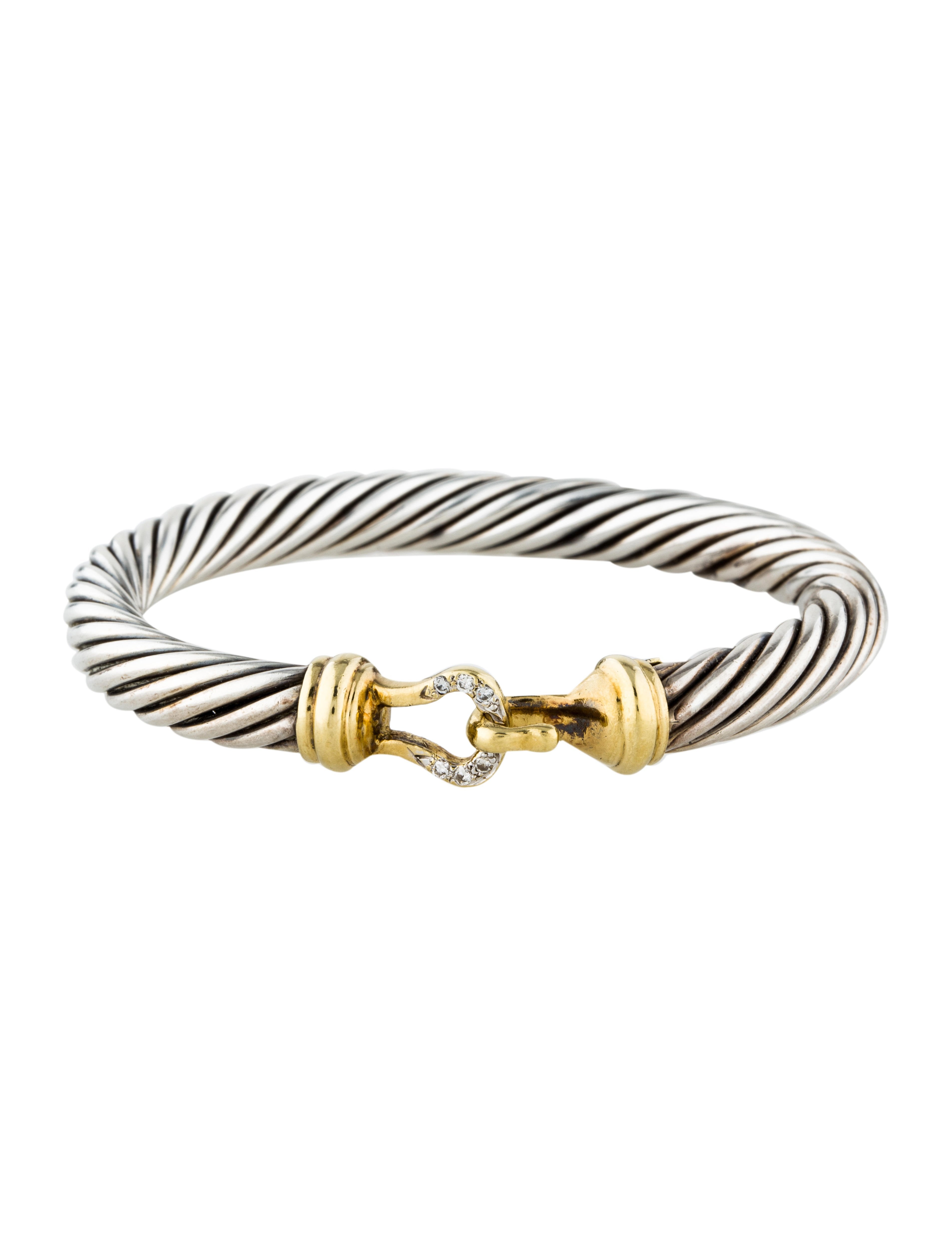 David Yurman Diamond Cable Buckle Bangle Bracelets Dvy44103 Jewelry Bracelets David Yurman Diamond Cable Buckle Bangle