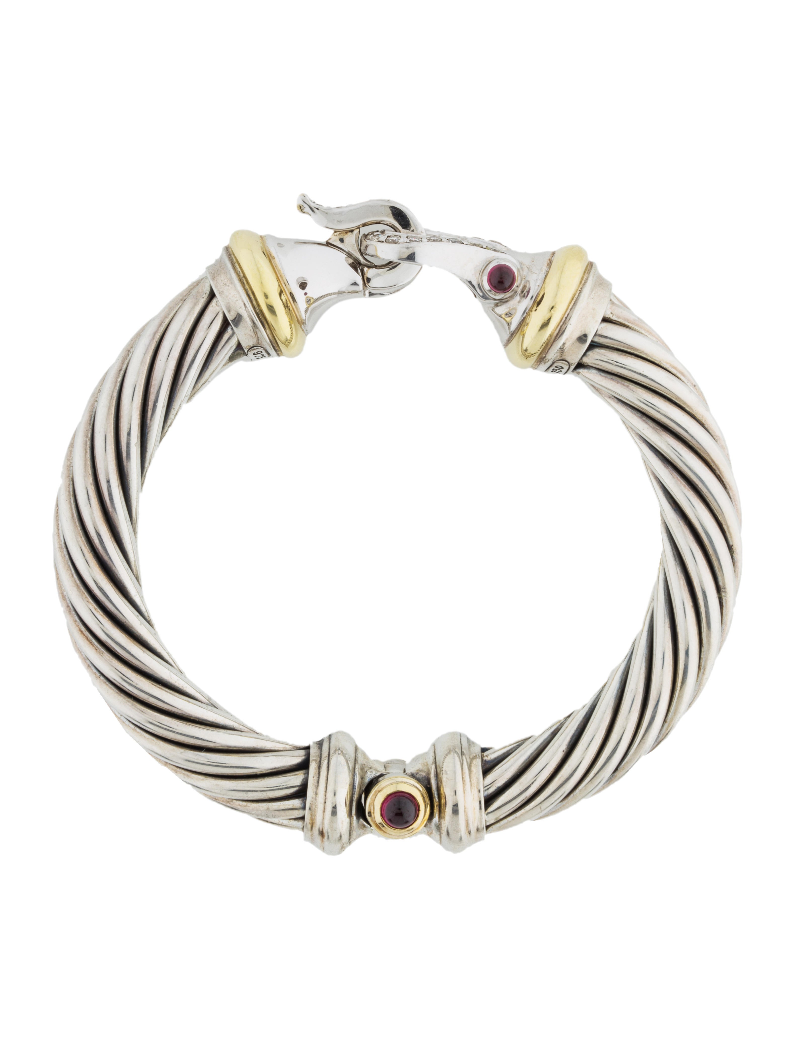 David Yurman TwoTone Diamond & Buckle Bracelet Bracelets