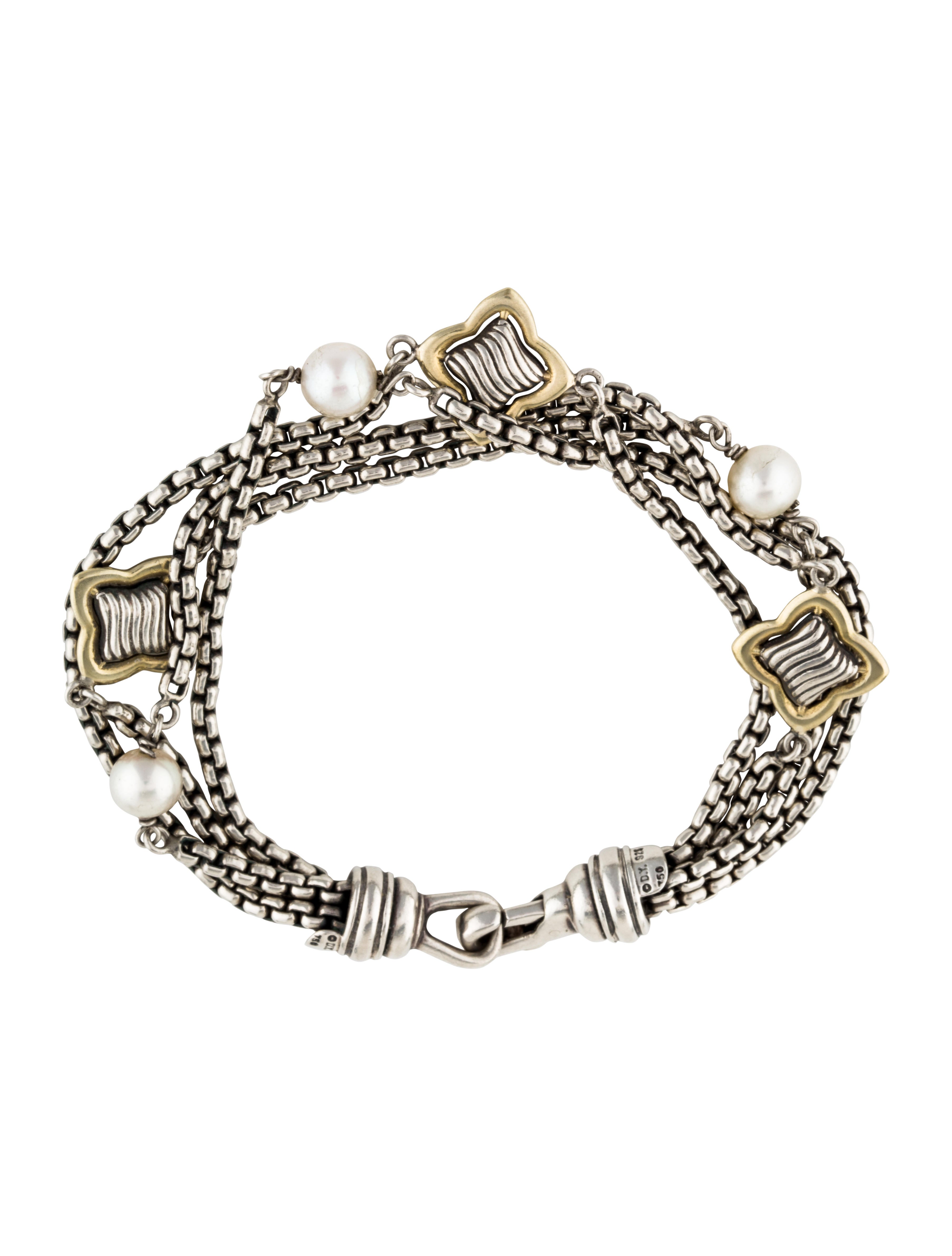 pearl quatrefoil multistrand bracelet