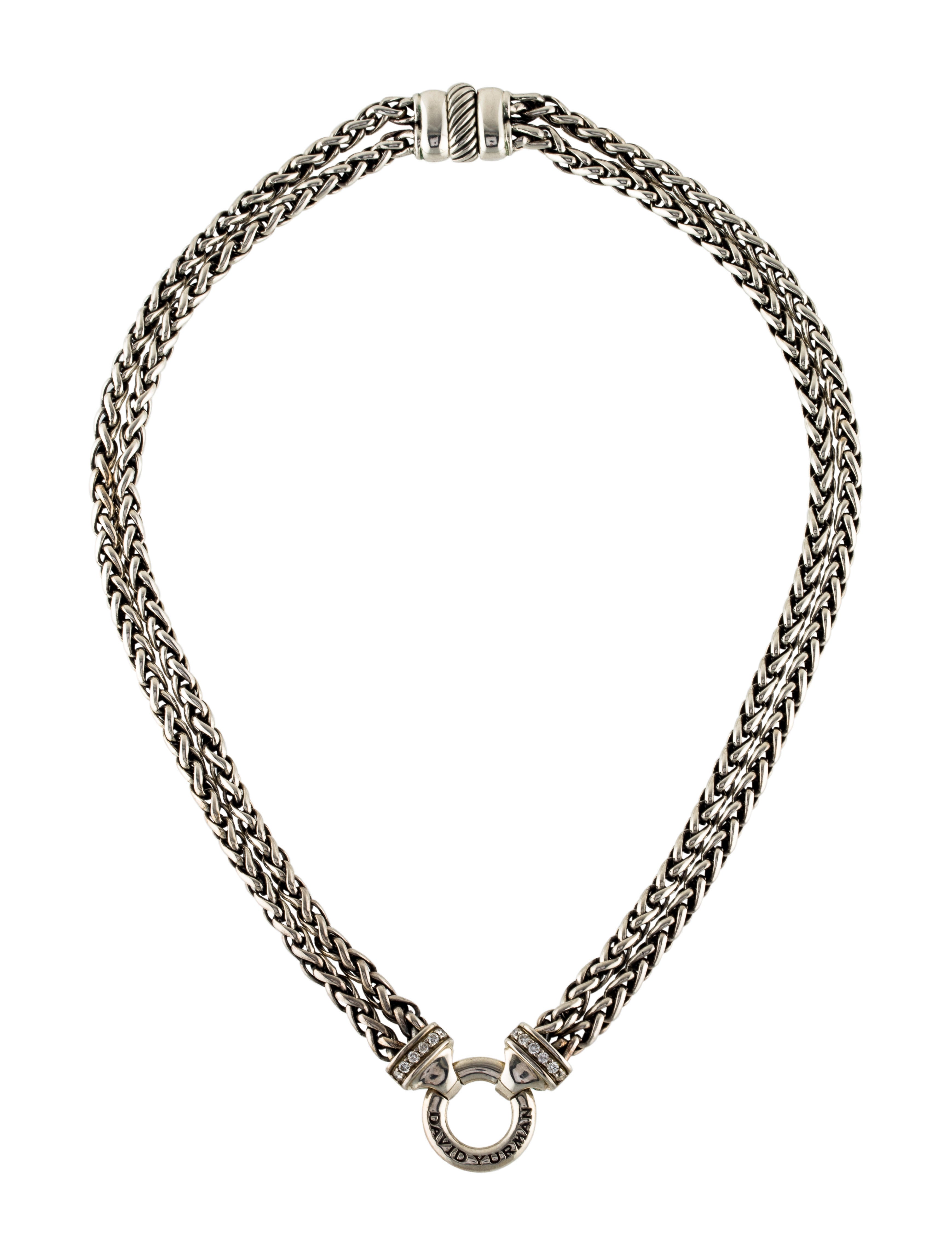 david yurman diamond double wheat chain necklace - necklaces