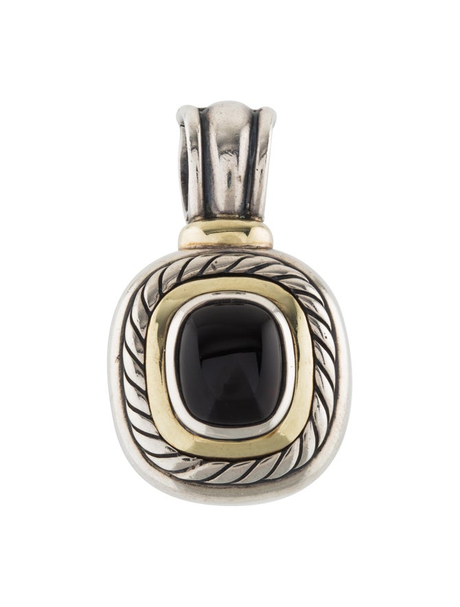 David Yurman TwoTone Onyx Albion Enhancer Pendant 14K Yellow Gold