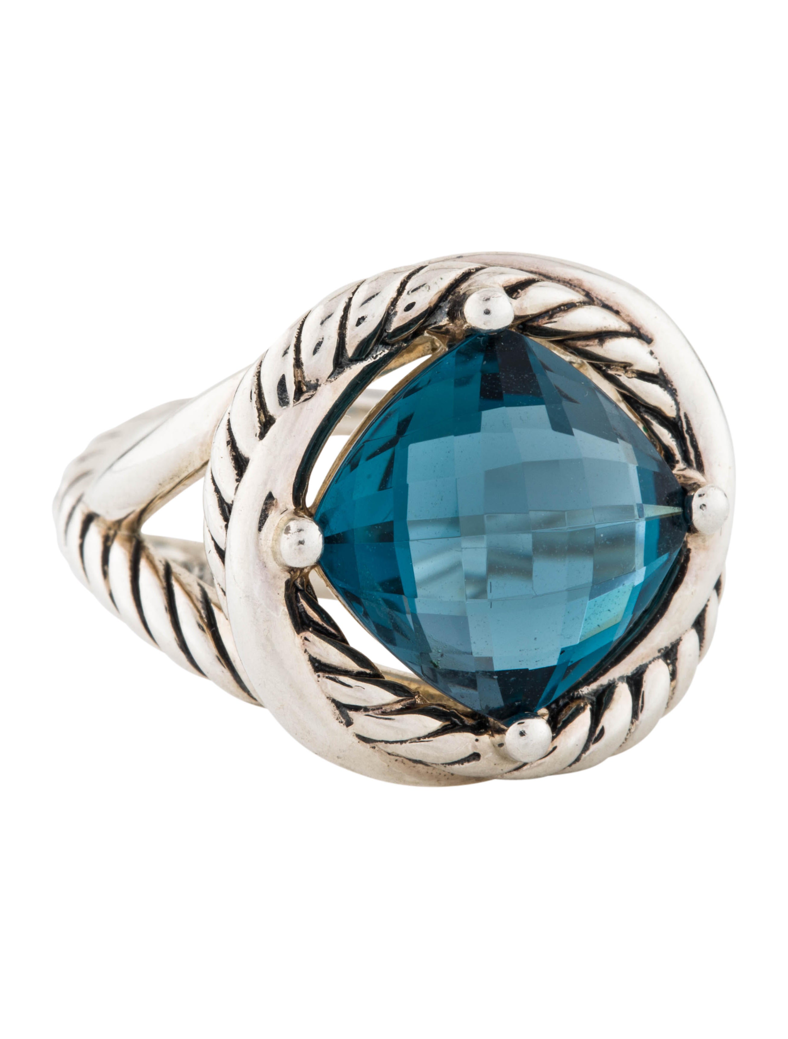 David Yurman Hampton Blue Topaz Infinity Ring Rings DVY52235 The