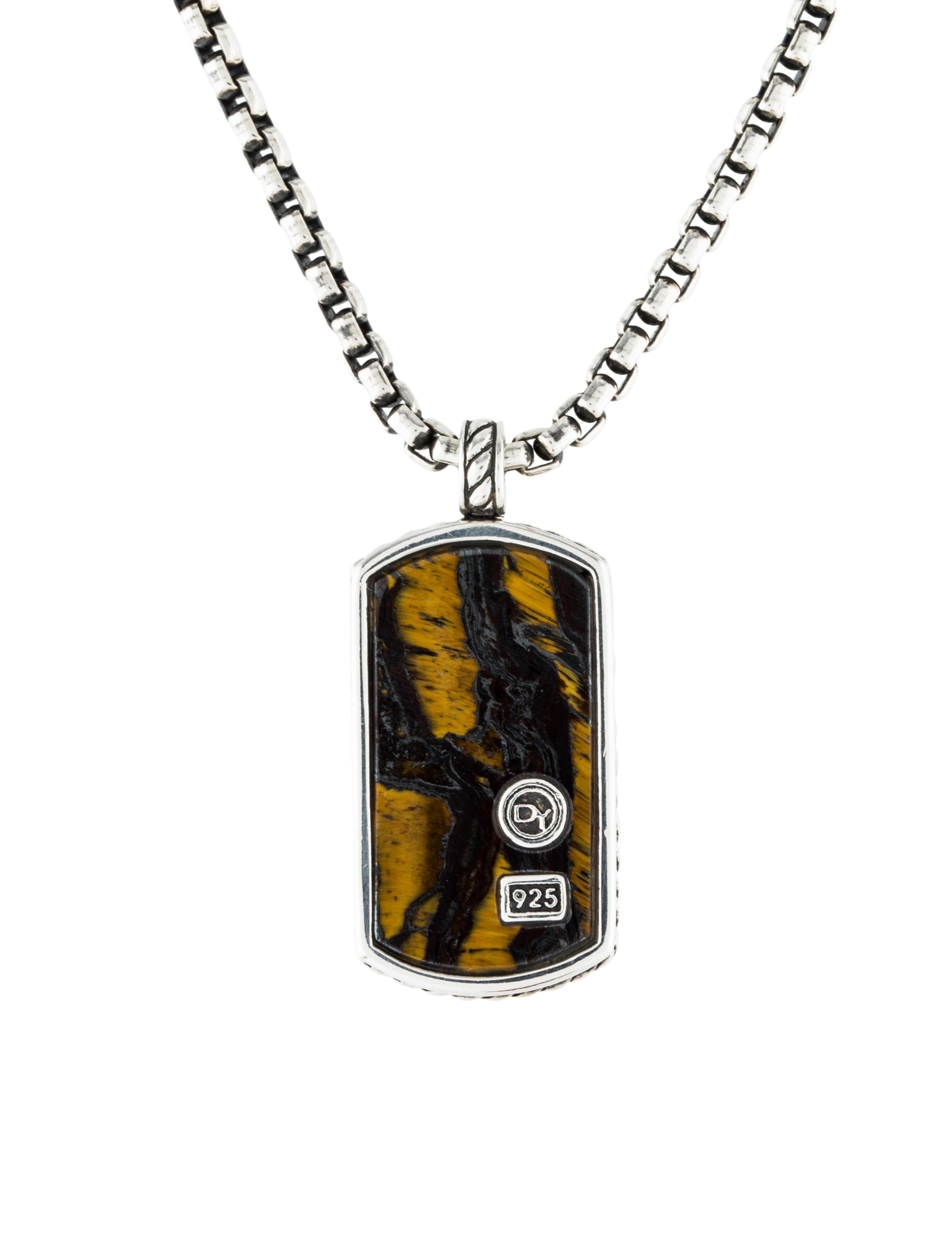 David Yurman Tiger's Eye Tag Necklace Necklaces DVY53857 The RealReal