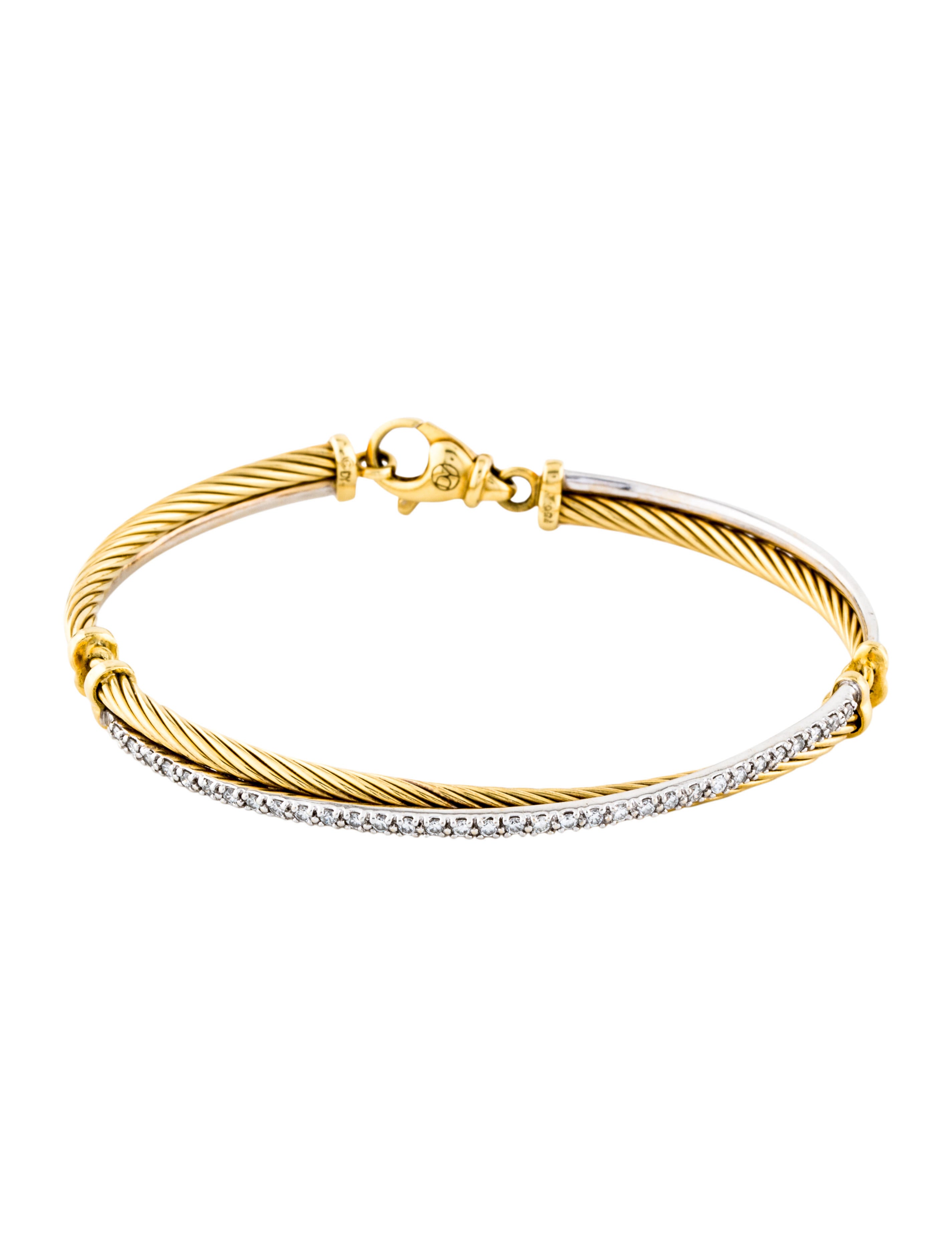 David Yurman 18K Diamond Crossover Link Bracelet Bracelets DVY54459