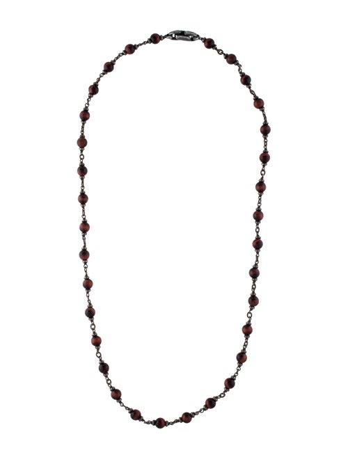 David Yurman Red Tiger's Eye Spiritual Rosary Bead Necklace