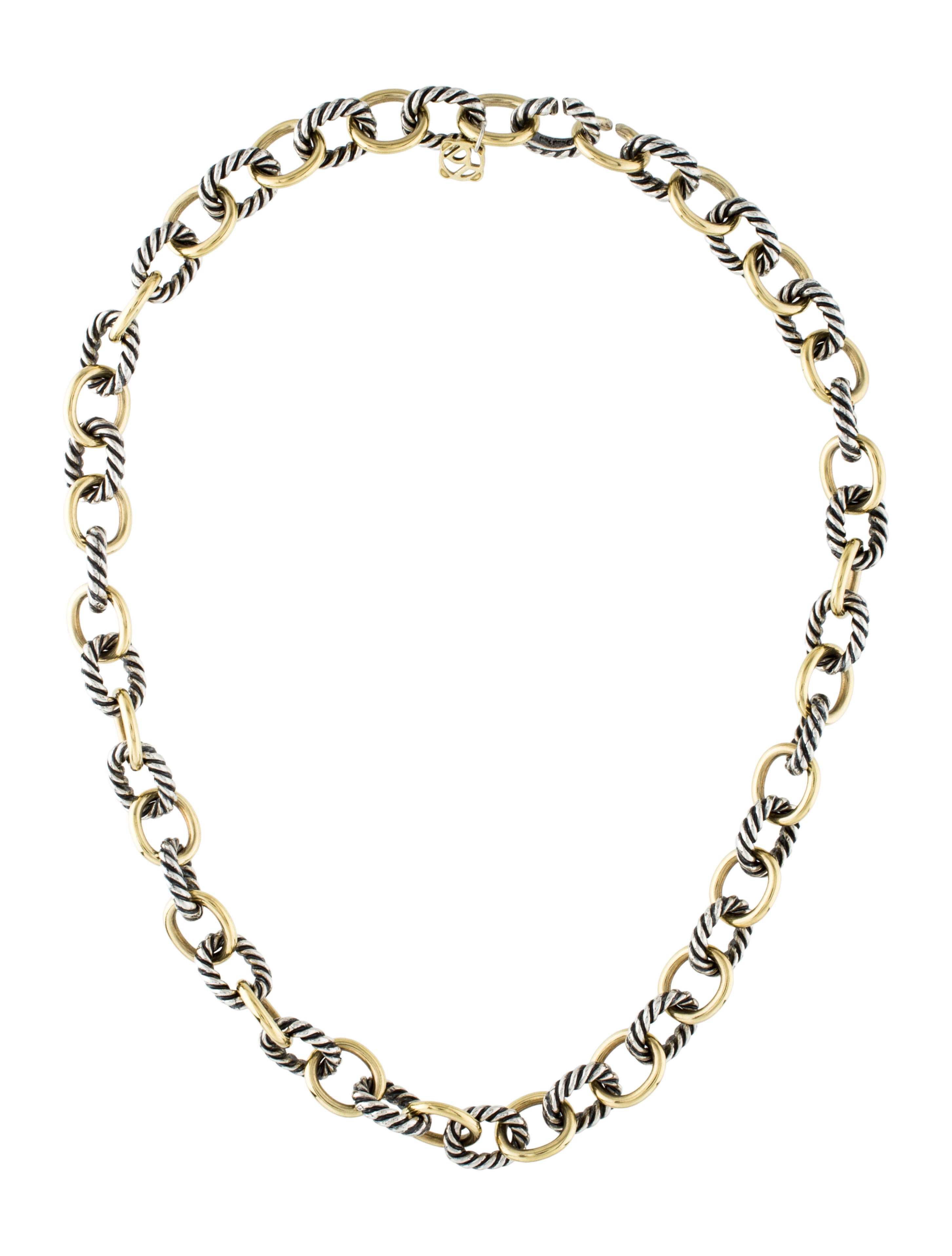 David Yurman Medium Oval Link Necklace 18K Yellow Gold Chain