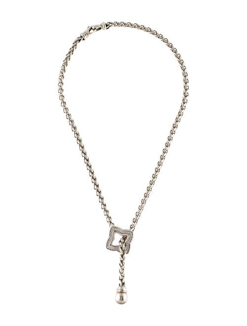 David Yurman Diamond Quatrefoil Lavalier Necklace