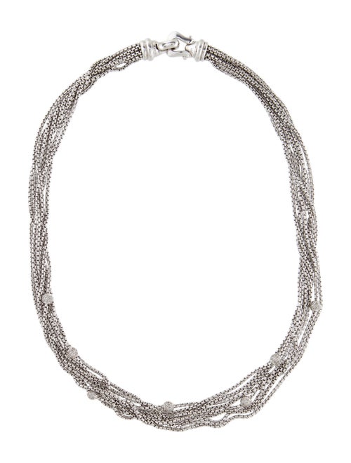 David Yurman Diamond Multi-Chain Necklace silver
