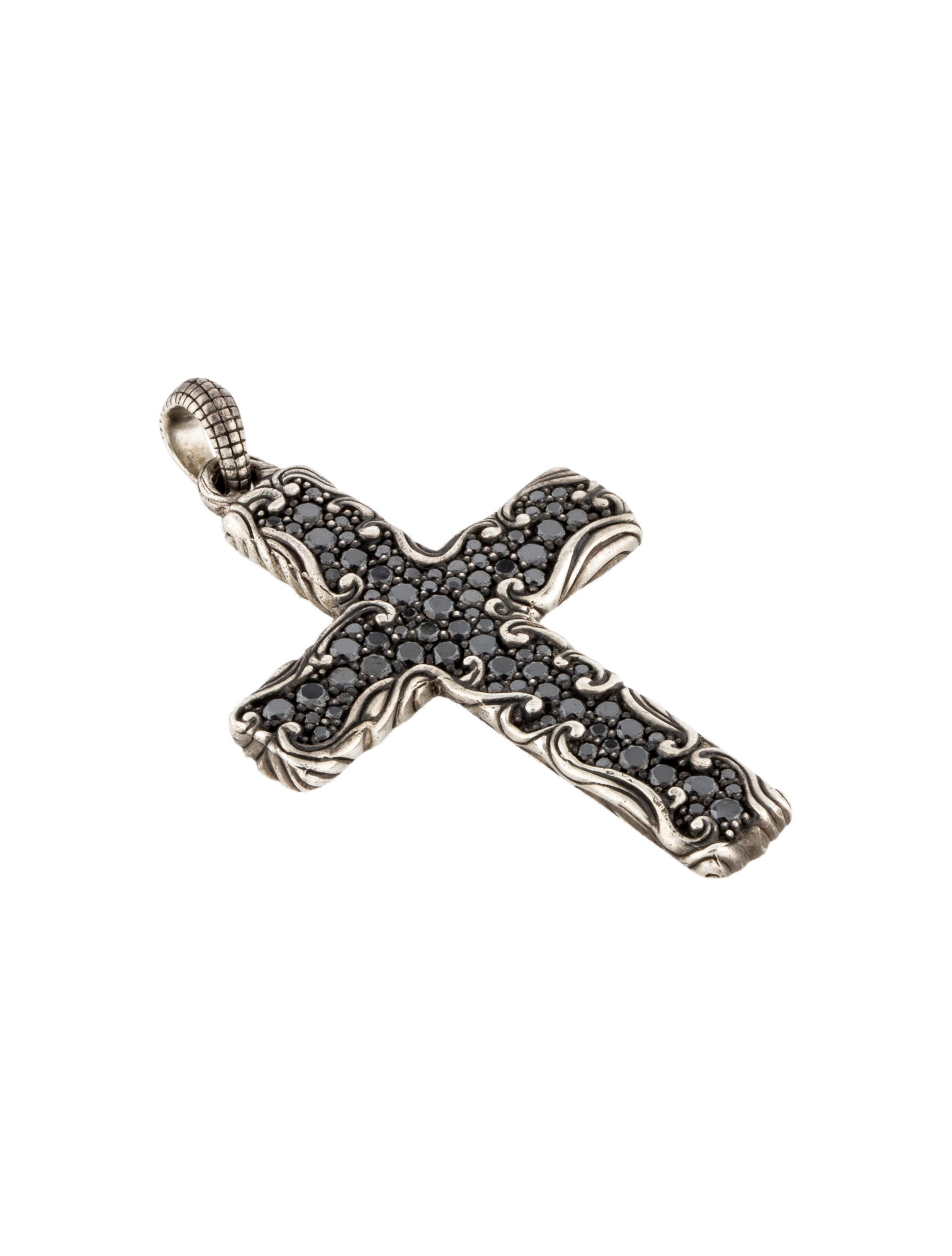 David Yurman Diamond Wave Cross Pendant 
