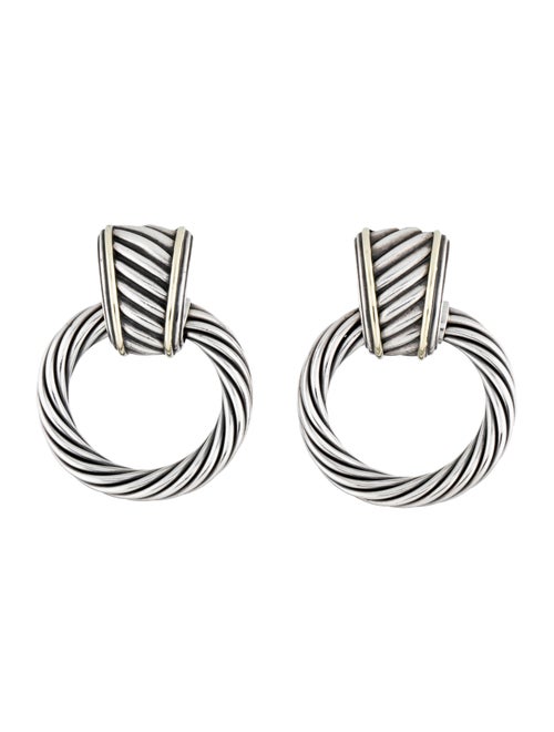 David Yurman Two-Tone Doorknocker Earclips silver