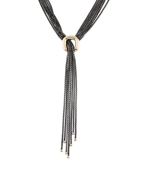 David Yurman Two-Tone Lavalier Necklace Silver