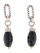 David Yurman Two-Tone Diamond & Onyx Figaro Drop Earrings