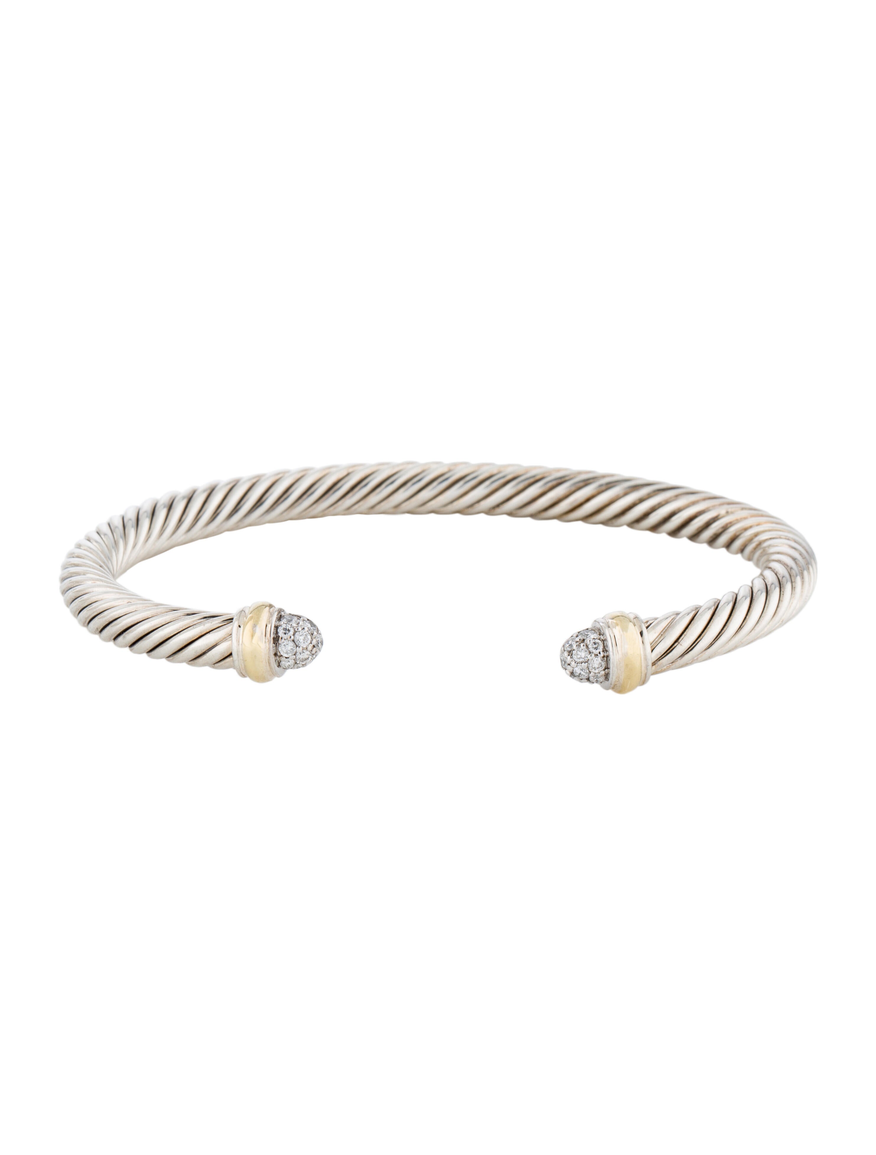 David Yurman Two-Tone Diamond Cable Classics Bracelet