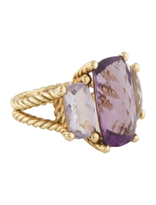 David Yurman 18K Amethyst & Iolite Cocktail Ring