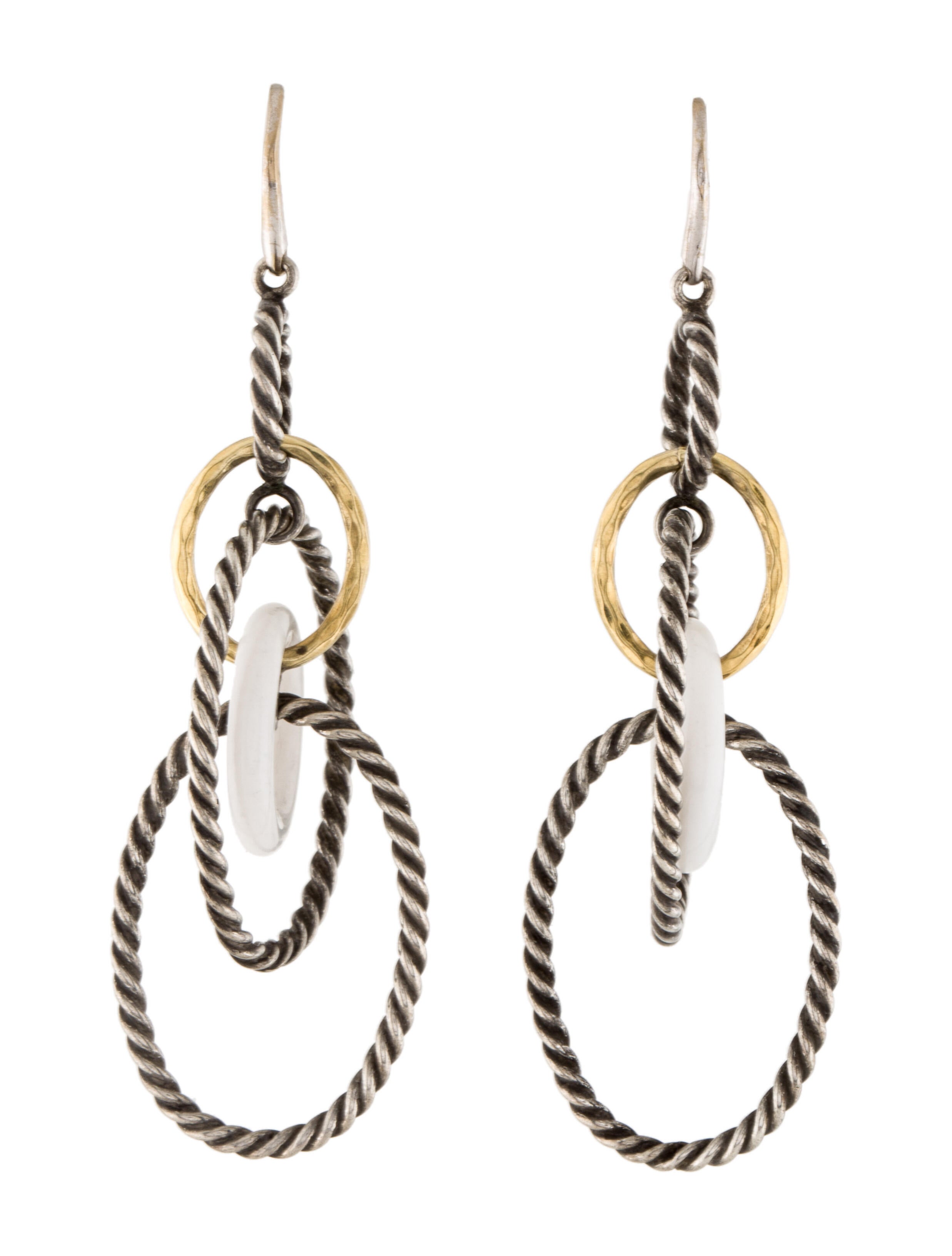 David Yurman White Agate Mobile Drop Earrings