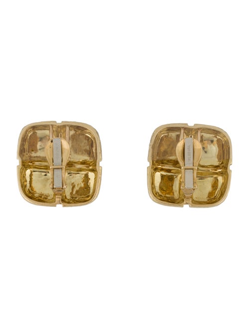 David Webb 18K Hammered Clip-On Earrings
