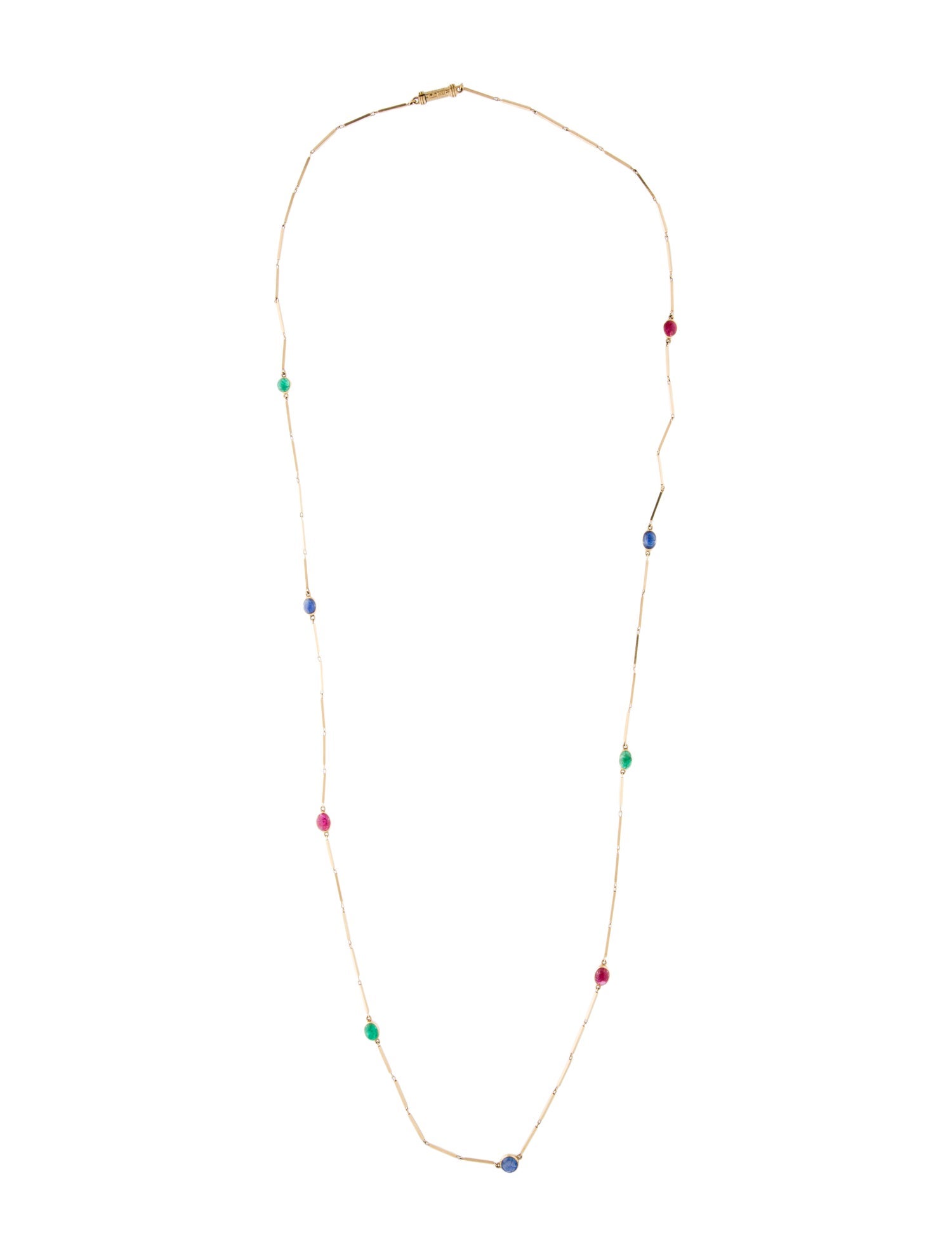 David Webb 18K Multistone Pendant Necklace