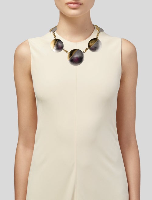 David Webb 18K Two-Tone Hammered Lunar Eclipse Necklace