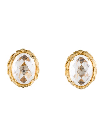 David Webb 18K Quartz Clip-On Earrings