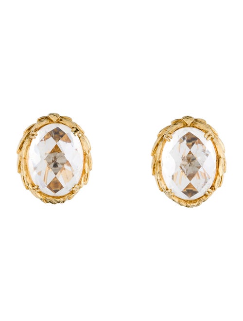 David Webb 18K Quartz Clip-On Earrings
