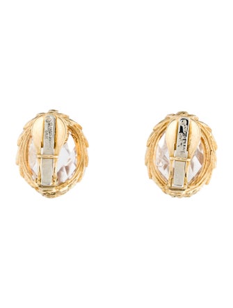 David Webb 18K Quartz Clip-On Earrings
