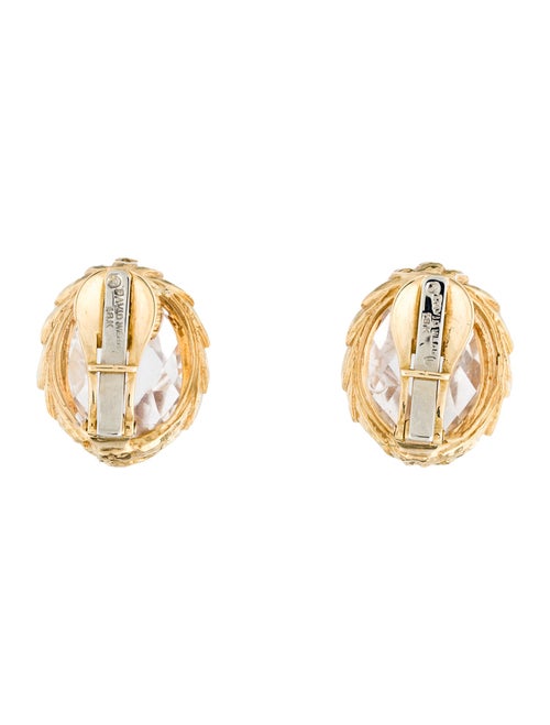 David Webb 18K Quartz Clip-On Earrings