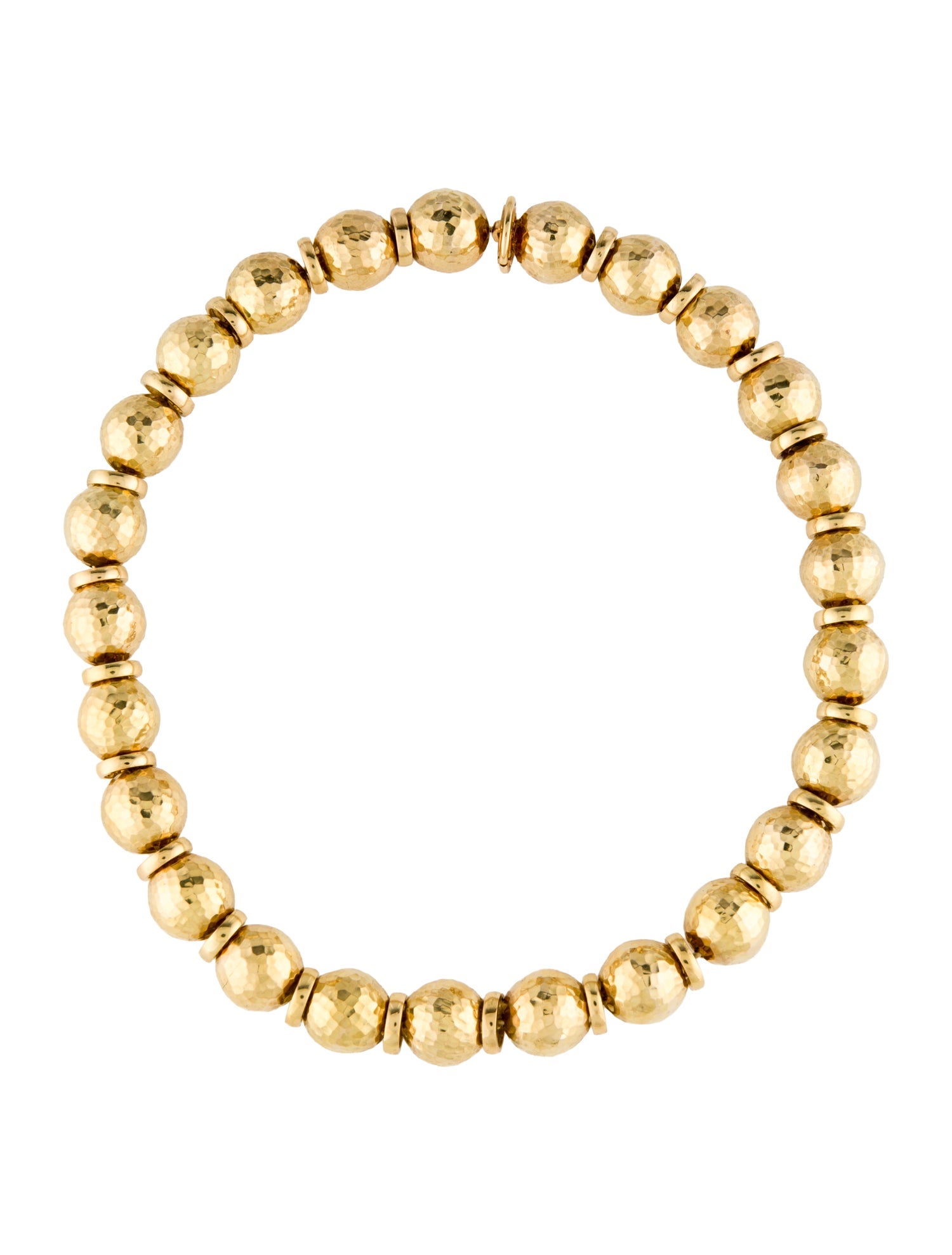 David Webb 18K Hammered Ball Necklace