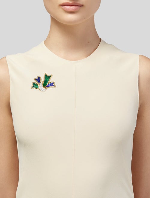 David Webb 2.86ctw Diamond & Enamel Brooch