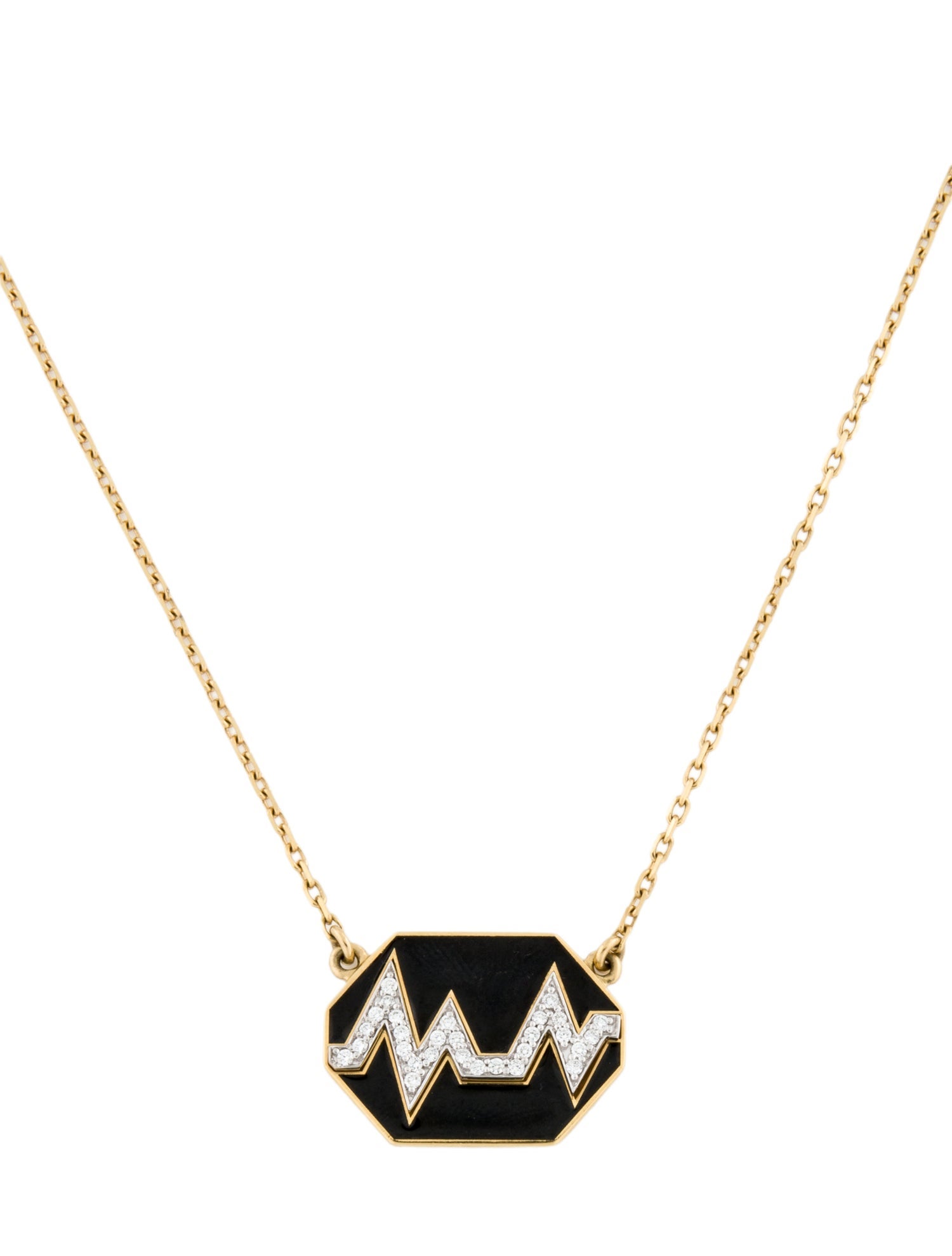 David Webb 18K Enamel & Diamond Skip Necklace