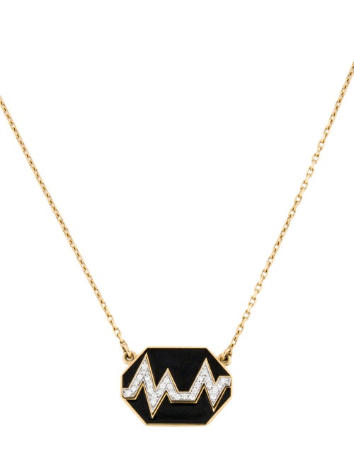 David Webb 18K Enamel & Diamond Skip Necklace