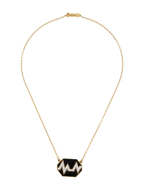 David Webb 18K Enamel & Diamond Skip Necklace