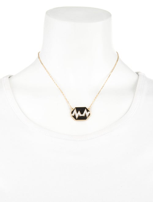 David Webb 18K Enamel & Diamond Skip Necklace