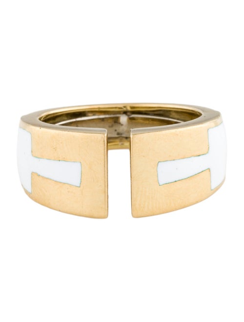 David Webb 18K Enamel Gap Ring