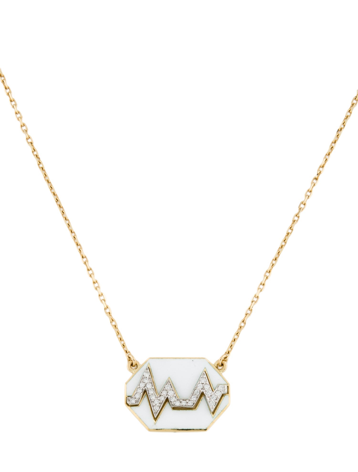 David Webb Enamel Diamond Skip Necklace