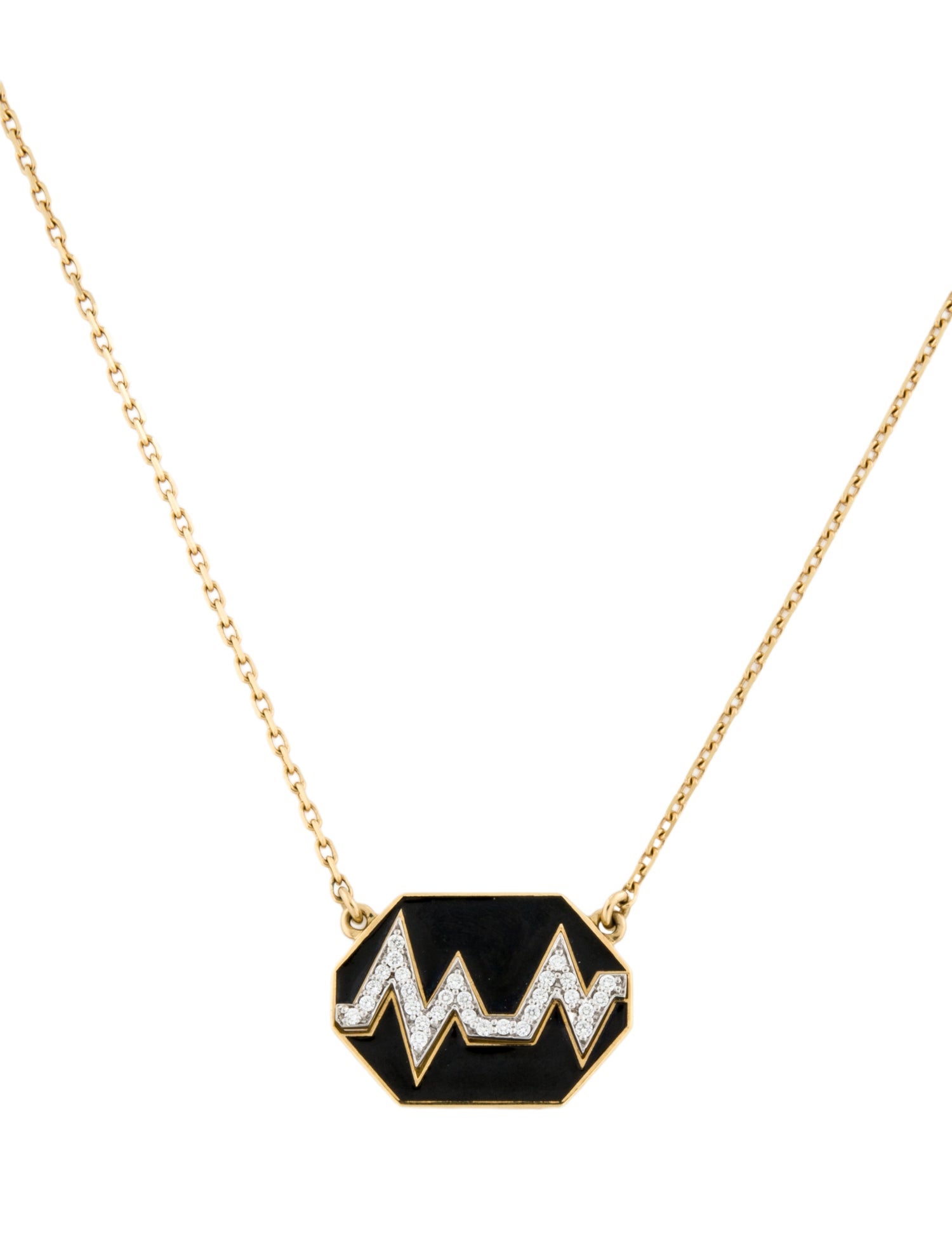 David Webb 18K Enamel & Diamond Skip Necklace