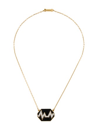 David Webb 18K Enamel & Diamond Skip Necklace