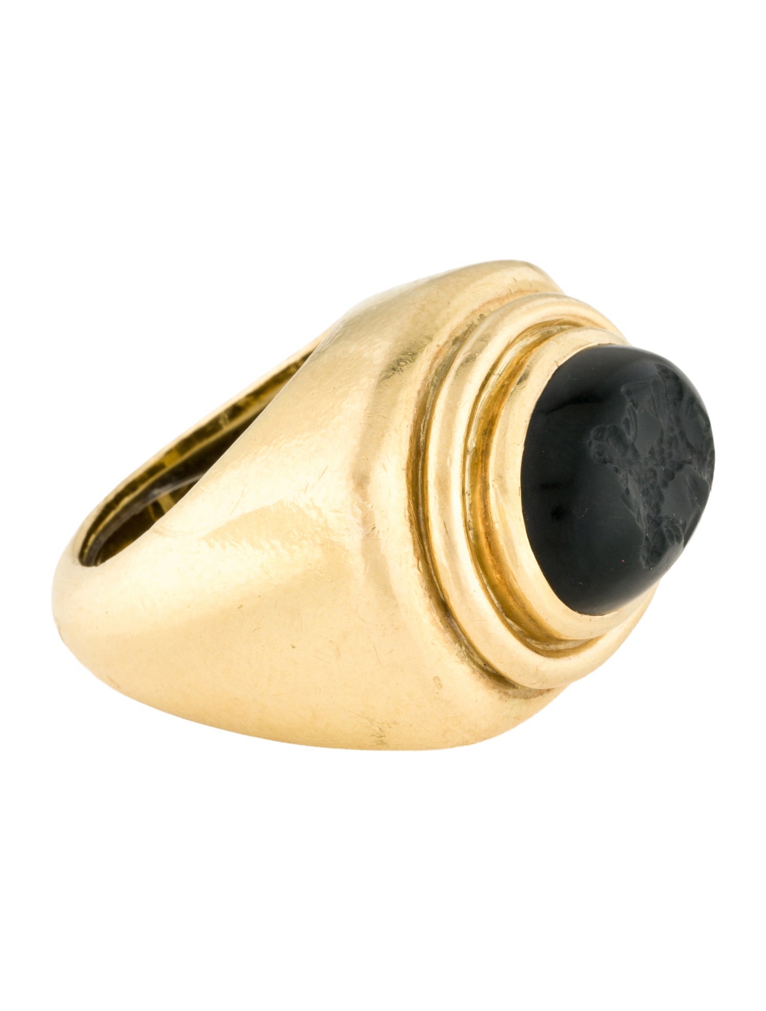 David Webb Vintage 18K Nephrite Intaglio Cocktail Ring