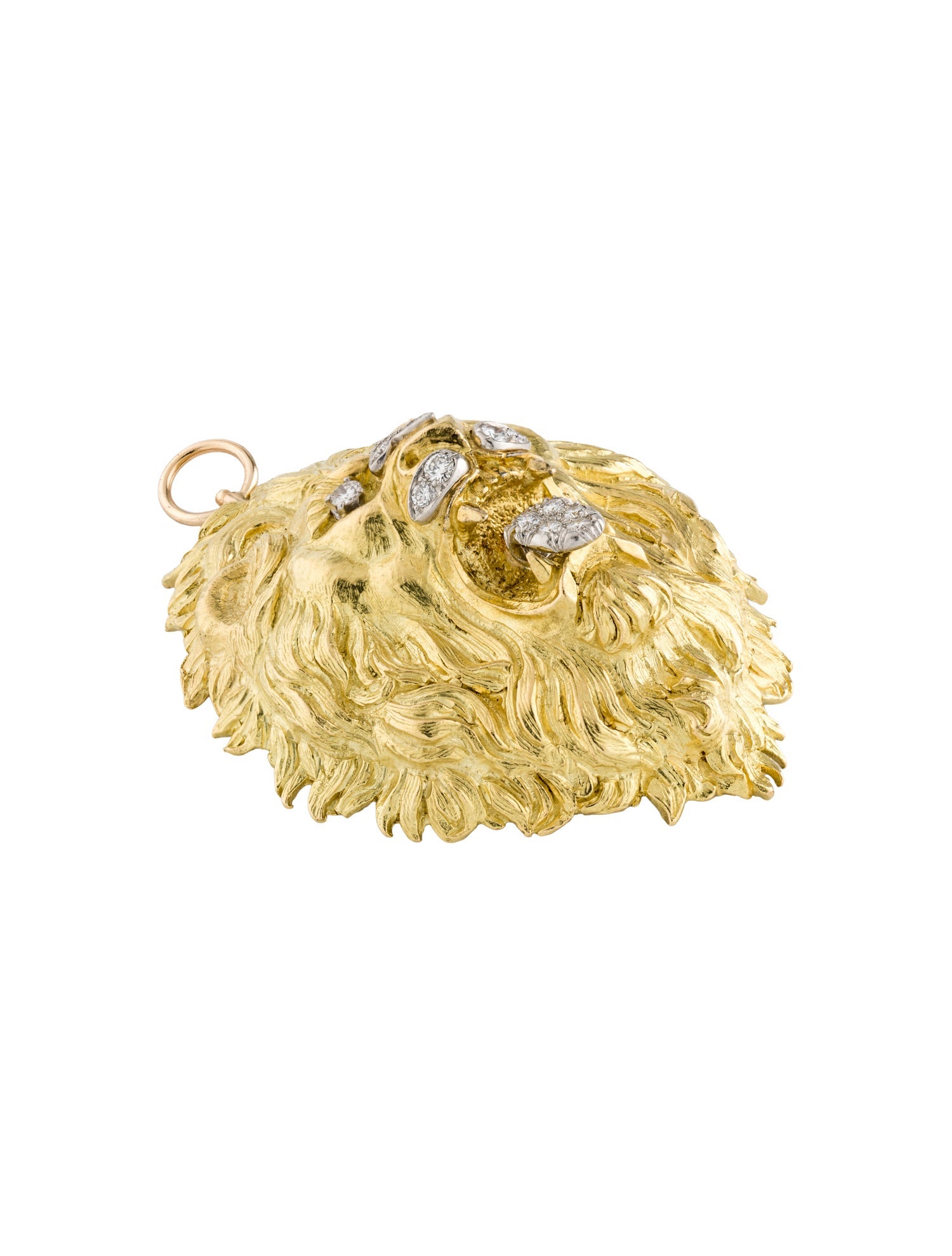 David Webb 18K Diamond Lion Head Pendant